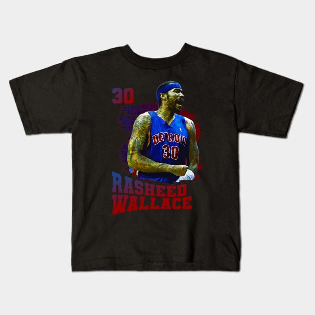 Rasheed wallace || 30 Kids T-Shirt by Aloenalone